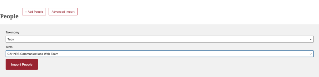 Advance Import fields.